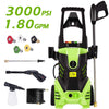 Homself High Pressure Power Washer 3000 PSI Electric Pressure Washer,1800W Rolling Wheels High Pressure Professional Washer Cleaner Machine+ (5) Nozzle Adapter