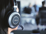 Jabra PC and Smartphone Headphones with Active Environmental Noise Canceling, Mic | Evolve 80 | Softphones - Cisco Jabber, Webex, Skype, Microsoft Lync, Streaming | USB Adapter, Travel Case Included