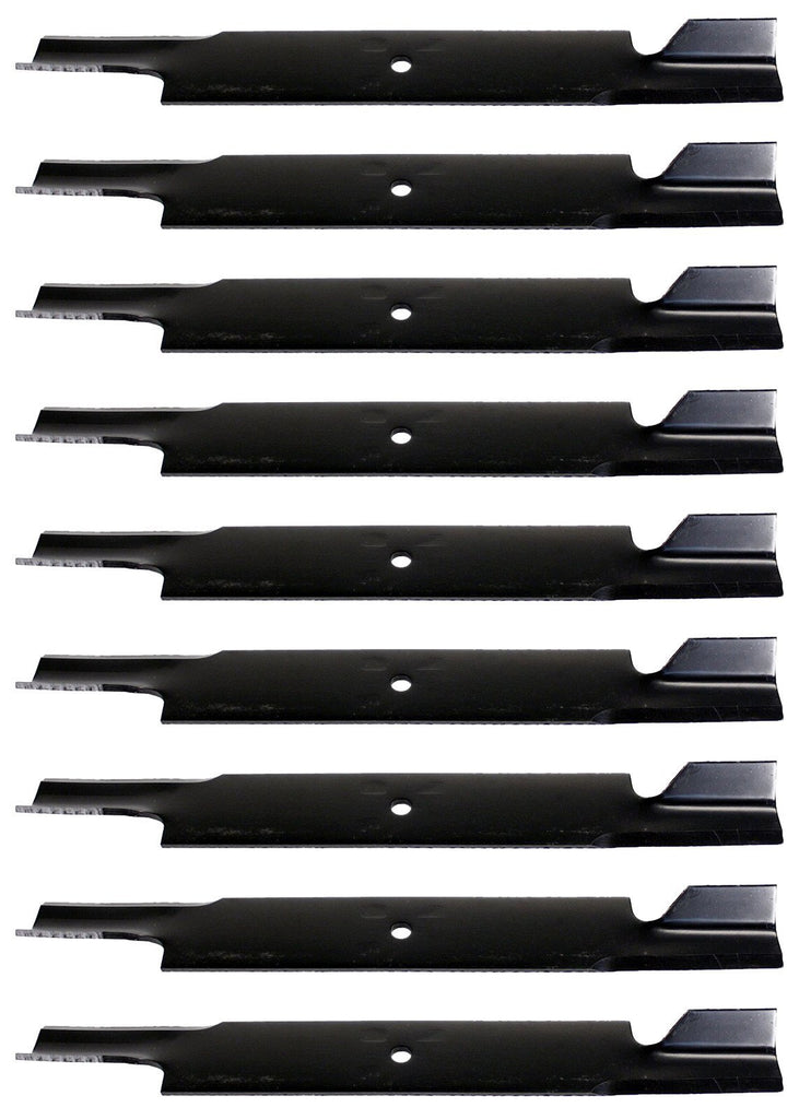 USA Mower Blades U132773BP (9) High-Lift for Hustler 795260 Windsor 50-4010 Length 24in. Width 3in. Thickness .250in. Center Hole 5/8in. 60in. and 72in. Deck