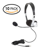 Egghead EGG-IAG-1007TRSS-10-PK-SO Mobile-Ready Multimedia Headset with Volume Control, Black/Silver (Pack of 10)