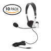 Egghead EGG-IAG-1007TRSS-10-PK-SO Mobile-Ready Multimedia Headset with Volume Control, Black/Silver (Pack of 10)