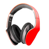 iHip Side Swipe Touch Control Wireless Bluetooth Headphones Over Ear - Foldable, Soft Memory-Protein Earmuffs, w/Built-in Mic and Wired Mode for PC/Cell Phones/TV - RED - Touch Only + Knob