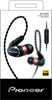 Pioneer Hi-Res in-Ear Ergonomic Tangle Resistant Premium Dynamic Headphones, Black SE-CH9T(K)