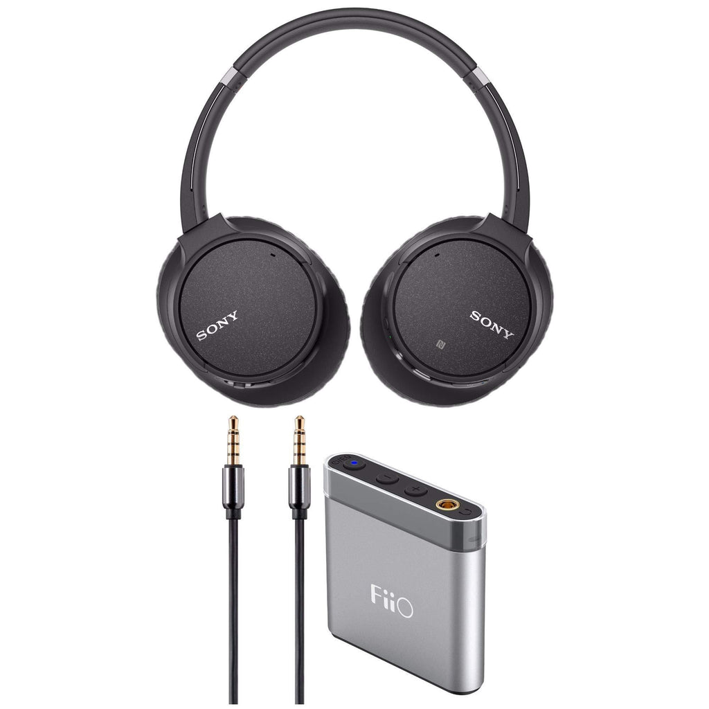 Sony WH-CH700N Wireless Noise Canceling Headphones (Black) with FiiO A1 Silver Portable Amp bundle