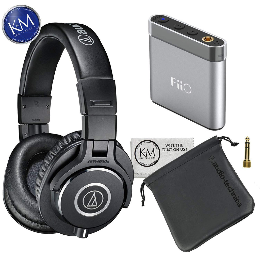 Audio-Technica ATH-M40x Monitor Headphones (Black) + Deluxe Headphone Bundle