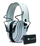 Lucid Audio Amped Sound Amplifying Bluetooth Hearing Headphones with Wireless TV Streamer - White/Gray