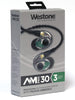 Westone AM Pro 30 Triple-Driver Universal-Fit In-Ear Musicians' Monitors with SLED Technology and Removable Twisted MMCX Audio Cable