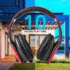 iHip Side Swipe Touch Control Wireless Bluetooth Headphones Over Ear - Foldable, Soft Memory-Protein Earmuffs, w/Built-in Mic and Wired Mode for PC/Cell Phones/TV - RED - Touch Only + Knob