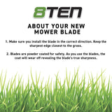 8TEN LawnRAZOR Hi-Lift Blade for John Deere 60