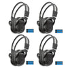 KeyAudio 2 Channel Folding IR Wireless Headphones for in Car DVD/TV Audio Video Rear Entertainment Systems Includes 3.5mm Aux Cord - 4 Pack