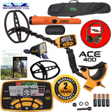 Garrett ACE 400 Metal Detector with Waterproof Coil Pro-Pointer AT and Carry Bag