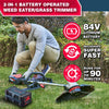 84V Lithium Ion Grass Cordless String Trimmer Weed Eater- Brushless Motor (84V String Trimmer Edger + Battery + Charger)