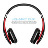 MEE audio Rumble AF80 Enhanced-Bass Bluetooth Wireless Stereo Headphones with Headset Functionality (Black/Red)