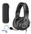 Audio-Technica ATH-M40x Dynamic Headphones Bundle with Antlion Audio ModMic 4 Without Mute Switch, and Blucoil Y Splitter for Audio, Mic