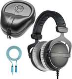 Beyerdynamic DT 770 PRO 80 Ohm Closed Back Headphones Bundle with Slappa Full-Sized HardBody Pro Headphone Case, and Blucoil 6-FT Headphone Extension Cable (3.5mm)